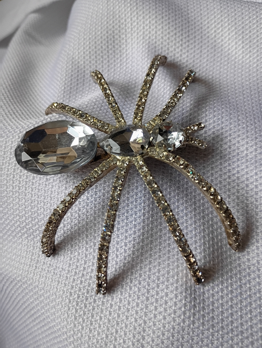 Halloween Huge 4 Inches Spider Brooch Rhinestone Vintage Women's Jewelry Bug Pin